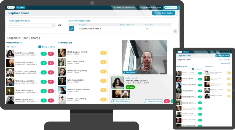 chx4-You attendance capture on a desktop and a tablet