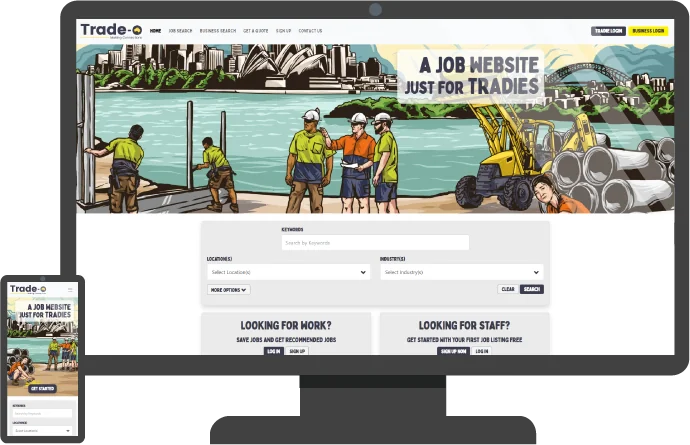 A chx4-Jobs career site on a desktop and a phone